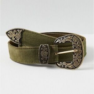 Free People Suede Western Rock Buckle Belt